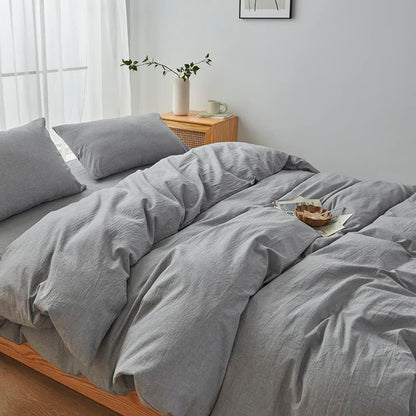 Hotel Soft Microfiber Duvet Cover Set-2000TC Quilt Cover Set & Pillowcases -1 Donna Cover Zipper Closure & 1 x Pillowcases-Breathable Bedding - Wrinkle, Fade, Stain Resistant(Grey,Single)