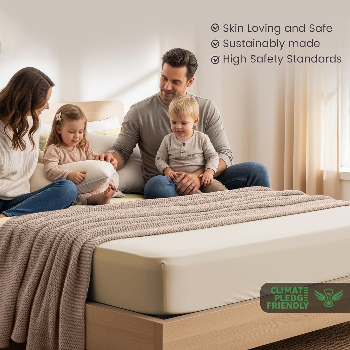 Hotel Quality Fitted Sheet - 1 Piece Fitted Sheet  -Breathable Bedding - Wrinkle, Fade, Stain Resistant- 16inch/40cm Deep Pocket Fitted Bed Sheet-Wrinkle and Fade Resistant,(Cream White,Single)