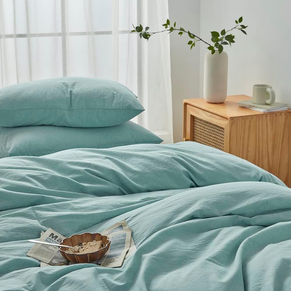 Hotel Soft Microfiber Duvet Cover Set-2000TC Quilt Cover Set & Pillowcases -1 Donna Cover Zipper Closure & 1 x Pillowcases-Breathable Bedding - Wrinkle, Fade, Stain Resistant(Ice Blue,Super King)