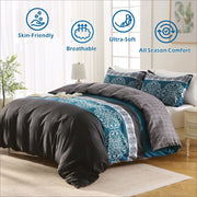 3 Piece Hotel Soft Microfiber Quilt Cover Set-2000TC Duvet/Donna Cover Set & Pillowcases -1 Quilt Cover V1317-QS9-AUD-3JT-BZ-BXMY
