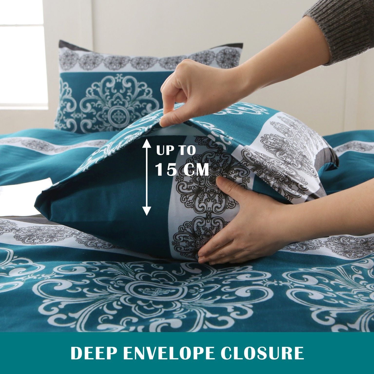 3 Piece Hotel Soft Microfiber Quilt Cover Set-2000TC Duvet/Donna Cover Set & Pillowcases -1 Quilt Cover V1317-QS9-AUD-3JT-BZ-BXMY