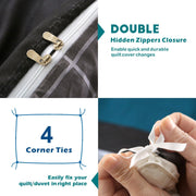 3 Piece Hotel Soft Microfiber Quilt Cover Set-2000TC Duvet/Donna Cover Set & Pillowcases -1 Quilt Cover V1317-QS9-AUD-3JT-BZ-BXMY