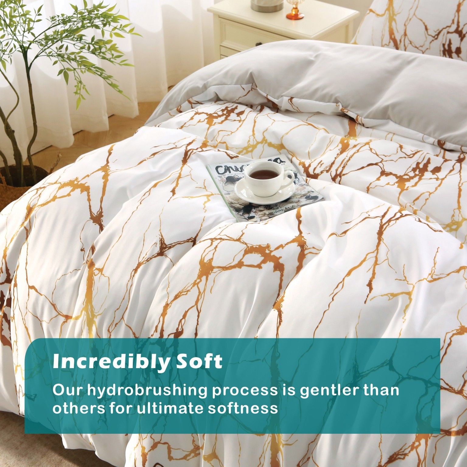 3 Piece Hotel Soft Microfiber Quilt Cover Set-2000TC Duvet/Donna Cover Set & Pillowcases -1 Quilt Cover V1317-QS9-AUD-3JT-BZ-DLS