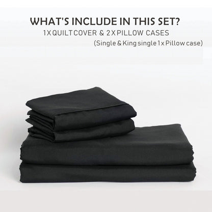 3 Piece Hotel Soft Microfiber Quilt Cover Set-2000TC Duvet/Donna Cover Set & Pillowcases -1 Quilt Cover V1317-QS9-AUD-3JT-BZ-HEI