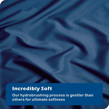 3 Piece Hotel Soft Microfiber Quilt Cover Set-2000TC Duvet/Donna Cover Set & Pillowcases -1 Quilt Cover Zipper Closure & 1 x Pillowcases-Breathable Bedding - Wrinkle, Fade, Stain Resistant(Navy,Double)