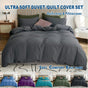 3 Piece Hotel Soft Microfiber Quilt Cover Set-2000TC Duvet/Donna Cover Set & Pillowcases -1 Quilt Cover V1317-QS9-AUD-3JT-BZ-SH