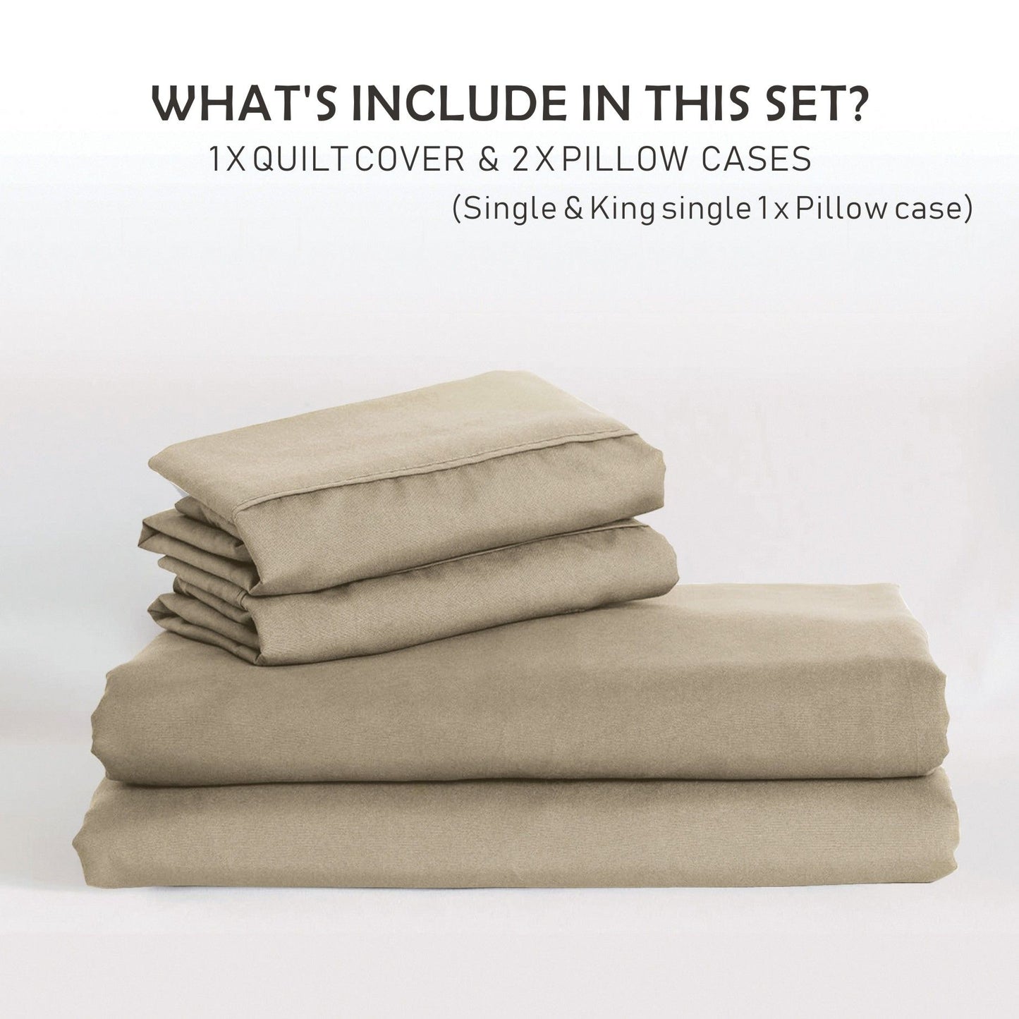 3 Piece Hotel Soft Microfiber Quilt Cover Set-2000TC Duvet/Donna Cover Set & Pillowcases -1 Quilt Cover V1317-QS9-AUD-3JT-BZ-TS