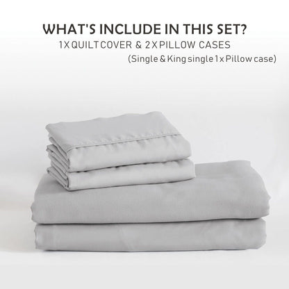 3 Piece Hotel Soft Microfiber Quilt Cover Set-2000TC Duvet/Donna Cover Set & Pillowcases -1 Quilt Cover V1317-QS9-AUD-3JT-BZ-YH