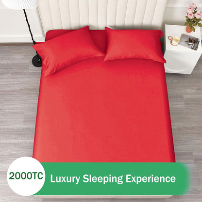 3 Piece Fitted Sheet Set- Fitted Sheet & Pillowcases -Breathable Bedding - Wrinkle, Fade, Stain Resistant- V1317-QS9-AUD-3JT-CL-DH
