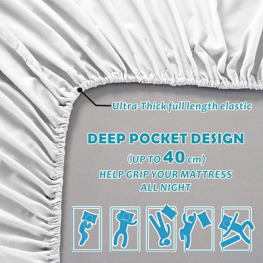 4 Piece Bed Sheet Set- Bedding Sheets & Pillowcases -Breathable Bedding - Wrinkle, Fade, Stain Resistant-Deep V1317-QS9-AUD-4JT-BAI