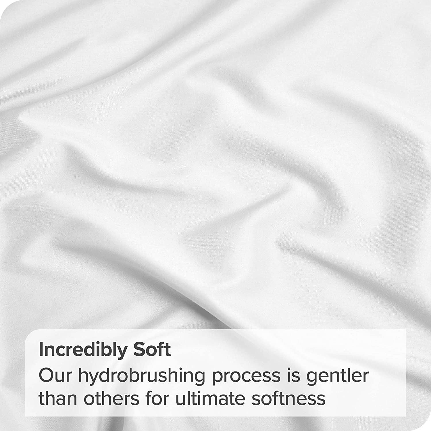 4 Piece Bed Sheet Set- Bedding Sheets & Pillowcases -Breathable Bedding - Wrinkle, Fade, Stain Resistant-Deep Pocket Flat Fitted Bed Sheet Set(White,Double)