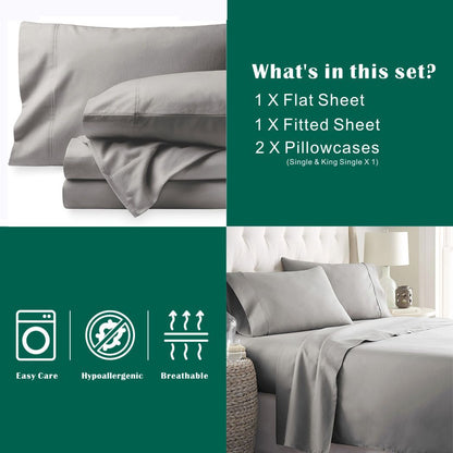 4 Piece Bed Sheet Set- Bedding Sheets & Pillowcases -Breathable Bedding - Wrinkle, Fade, Stain Resistant-Deep V1317-QS9-AUD-4JT-YH