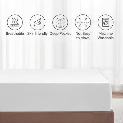 Hotel Quality Fitted Sheet - 1 Piece Fitted Sheet -Breathable Bedding - Wrinkle, Fade, Stain Resistant- V1317-QS9-AUD-CL-BAI