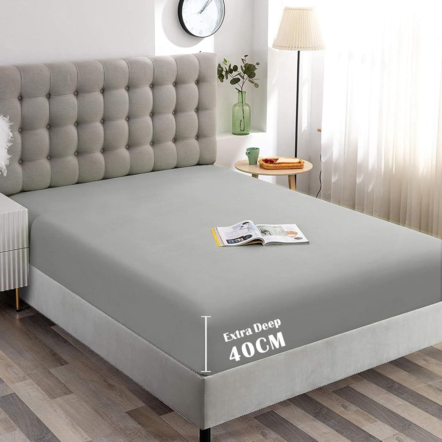 Hotel Quality Fitted Sheet - 1 Piece Fitted Sheet -Breathable Bedding - Wrinkle, Fade, Stain Resistant- V1317-QS9-AUD-CL-YH