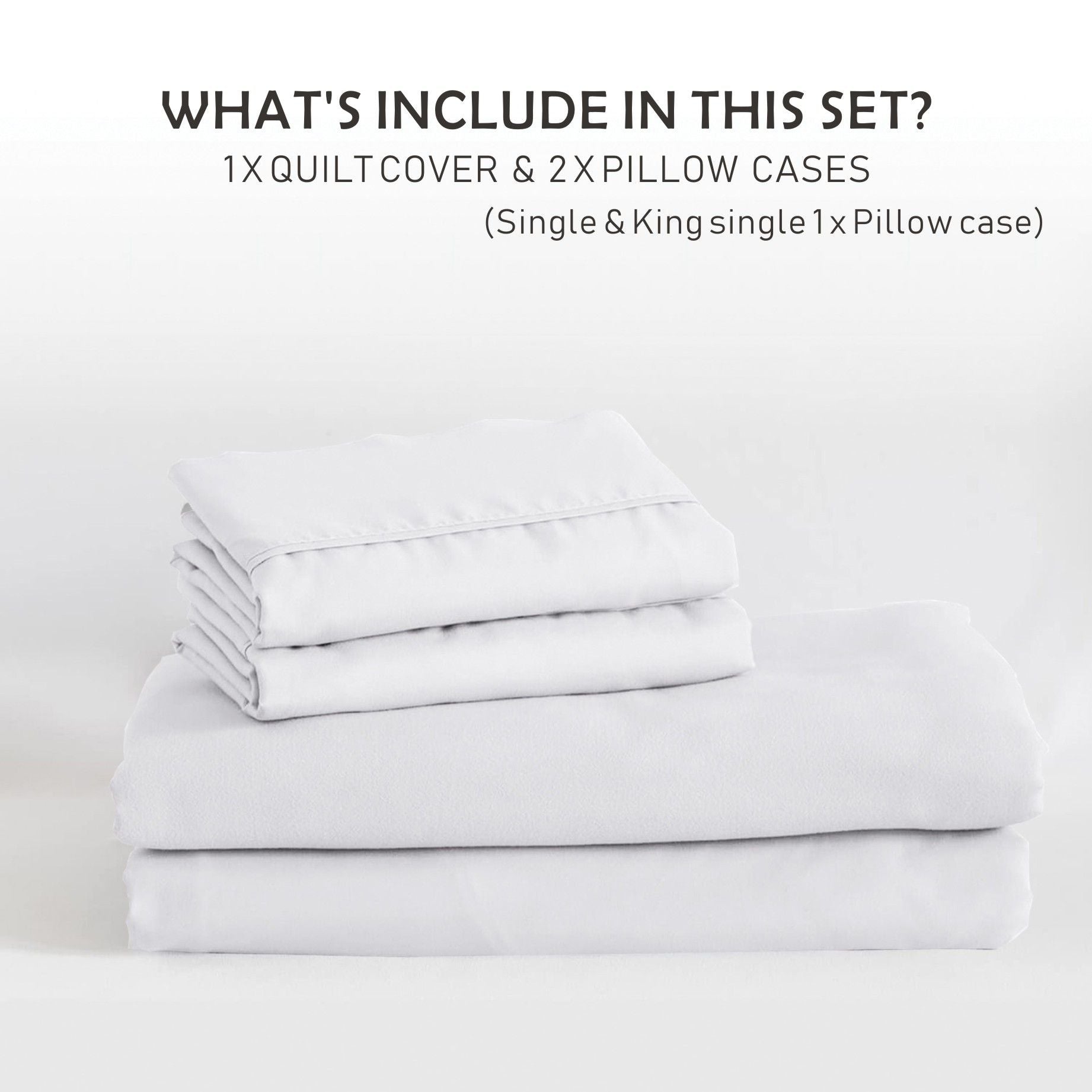 3 Piece Hotel Soft Microfiber Quilt Cover Set-2000TC Duvet/Donna Cover Set & Pillowcases -1 Quilt Cover V1317-QS9-AUK-3JT-BZ-BAI