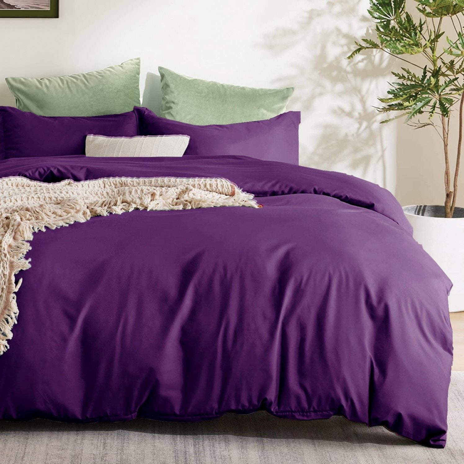 3 Piece Hotel Soft Microfiber Quilt Cover Set-2000TC Duvet/Donna Cover Set & Pillowcases -1 Quilt Cover V1317-QS9-AUK-3JT-BZ-ZI