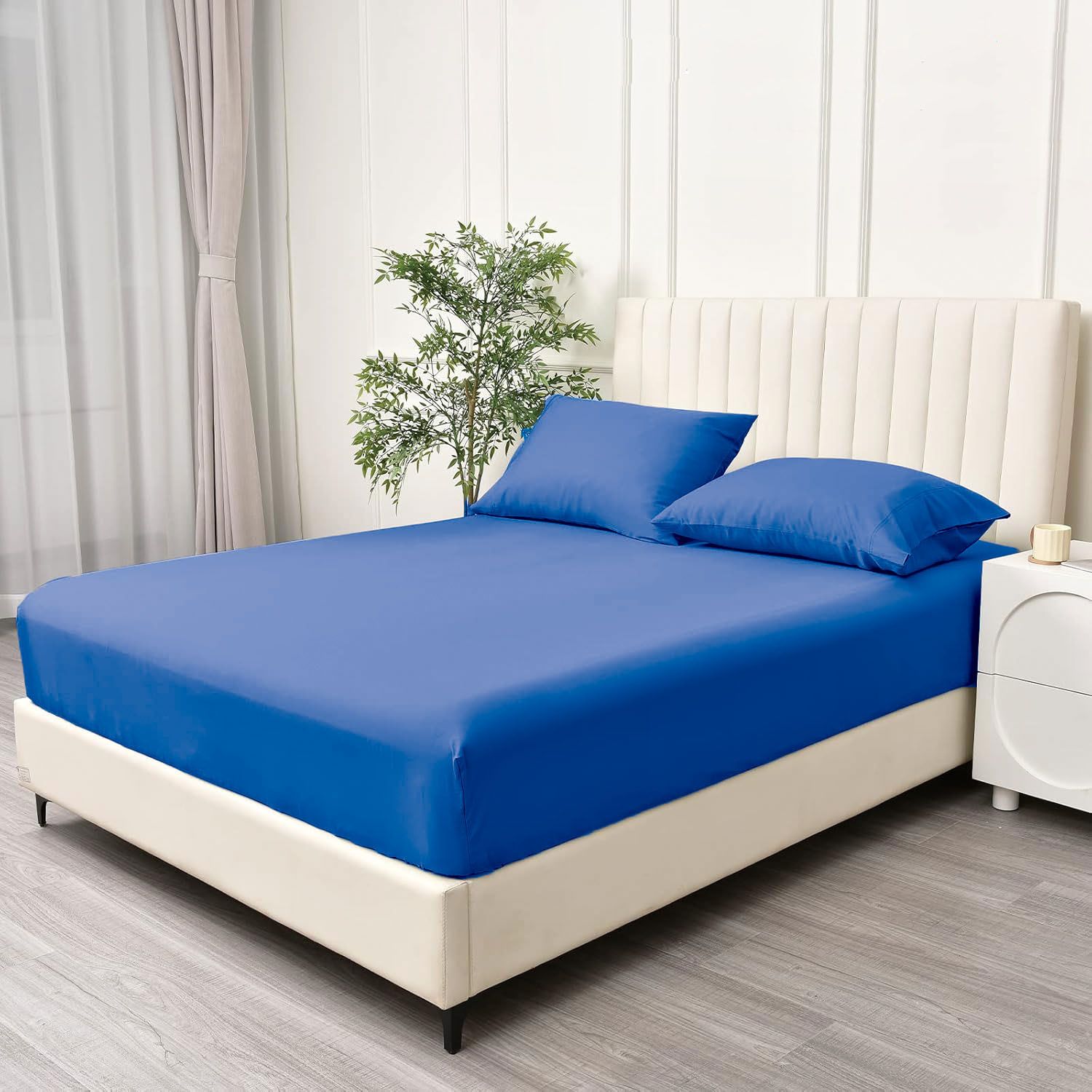 3 Piece Fitted Sheet Set- Fitted Sheet & Pillowcases -Breathable Bedding - Wrinkle, Fade, Stain Resistant- V1317-QS9-AUK-3JT-CL-HJL