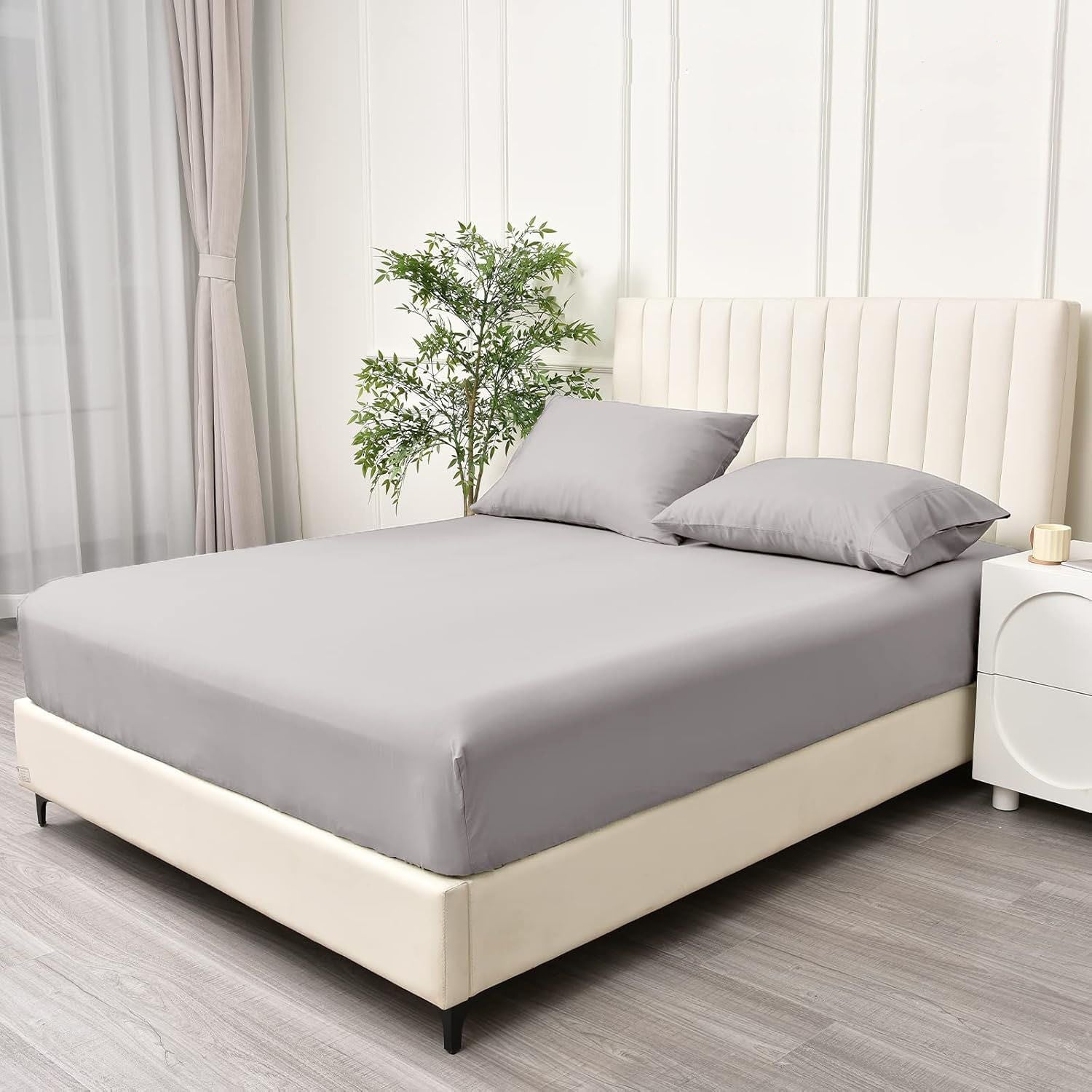 3 Piece Fitted Sheet Set- Fitted Sheet & Pillowcases -Breathable Bedding - Wrinkle, Fade, Stain Resistant- V1317-QS9-AUK-3JT-CL-YH