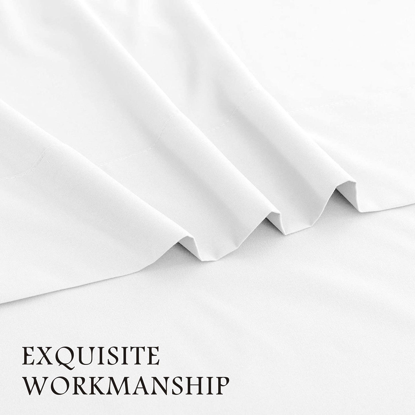 4 Piece Bed Sheet Set- Bedding Sheets & Pillowcases -Breathable Bedding - Wrinkle, Fade, Stain Resistant-Deep V1317-QS9-AUK-4JT-BAI