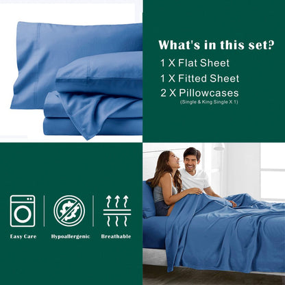 4 Piece Bed Sheet Set- Bedding Sheets & Pillowcases -Breathable Bedding - Wrinkle, Fade, Stain Resistant-Deep V1317-QS9-AUK-4JT-HL