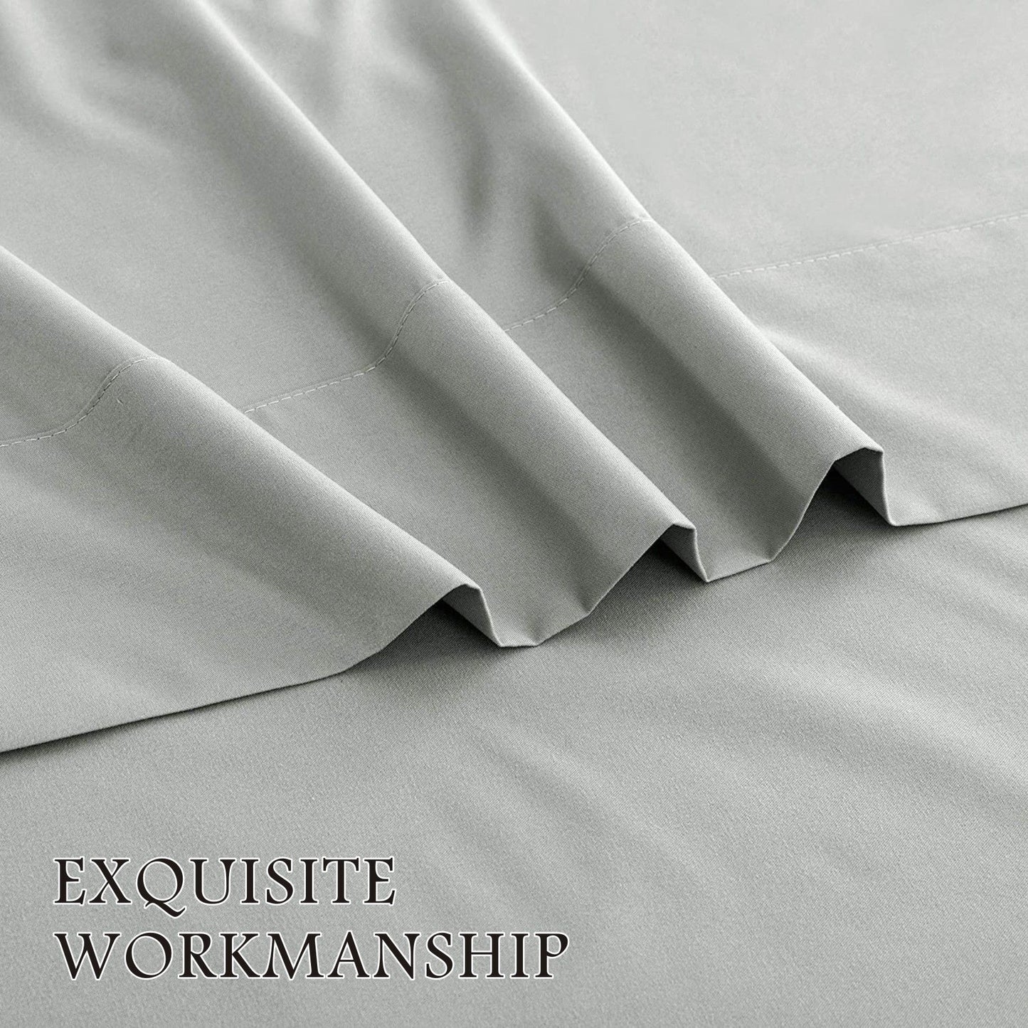 4 Piece Bed Sheet Set- Bedding Sheets & Pillowcases -Breathable Bedding - Wrinkle, Fade, Stain Resistant-Deep V1317-QS9-AUK-4JT-YH