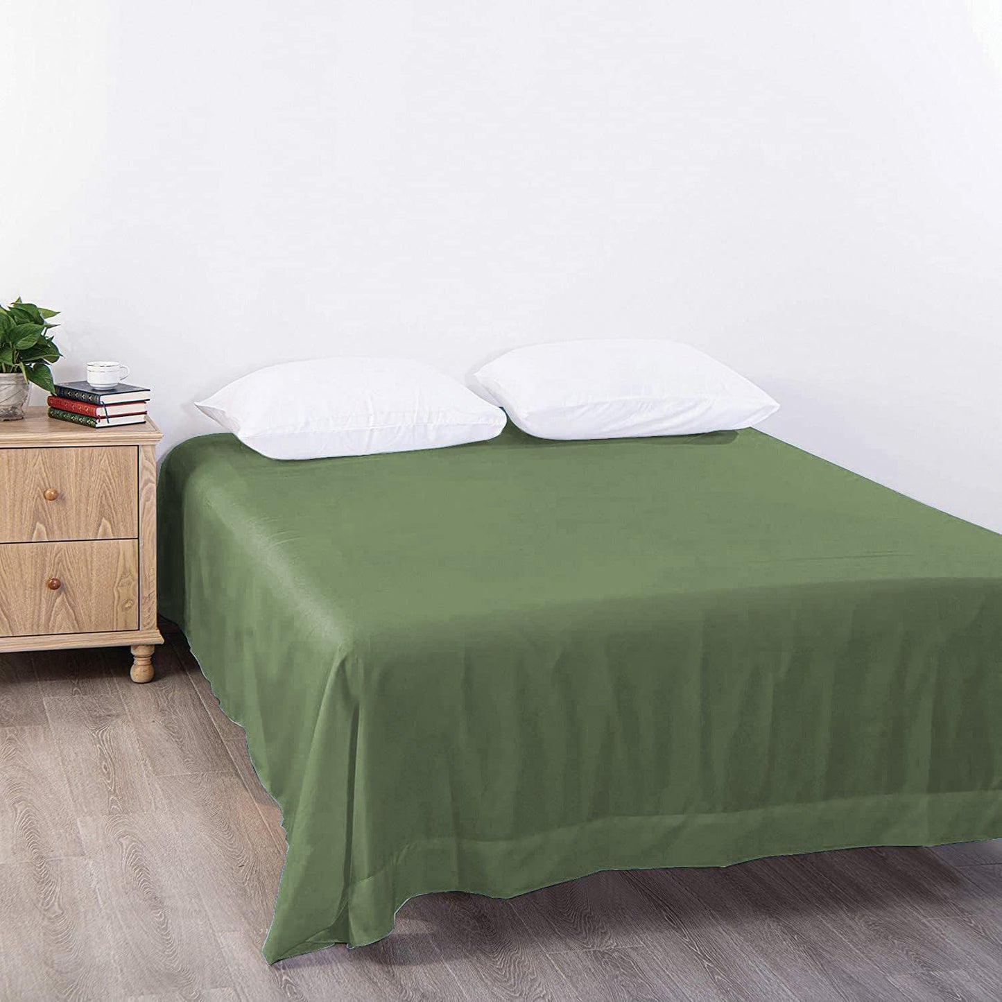 Elegant Comfort Premium Hotel Quality 1-Piece King Flat Sheet, Luxury and Softest 2000 Thread Count Bedding V1317-QS9-AUK-CD-JL