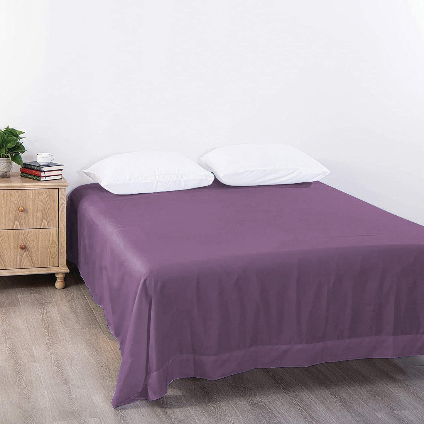 Elegant Comfort Premium Hotel Quality 1-Piece King Flat Sheet, Luxury and Softest 2000 Thread Count Bedding V1317-QS9-AUK-CD-ZI