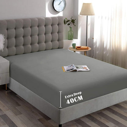 Hotel Quality Fitted Sheet - 1 Piece Fitted Sheet -Breathable Bedding - Wrinkle, Fade, Stain Resistant- V1317-QS9-AUK-CL-HUI