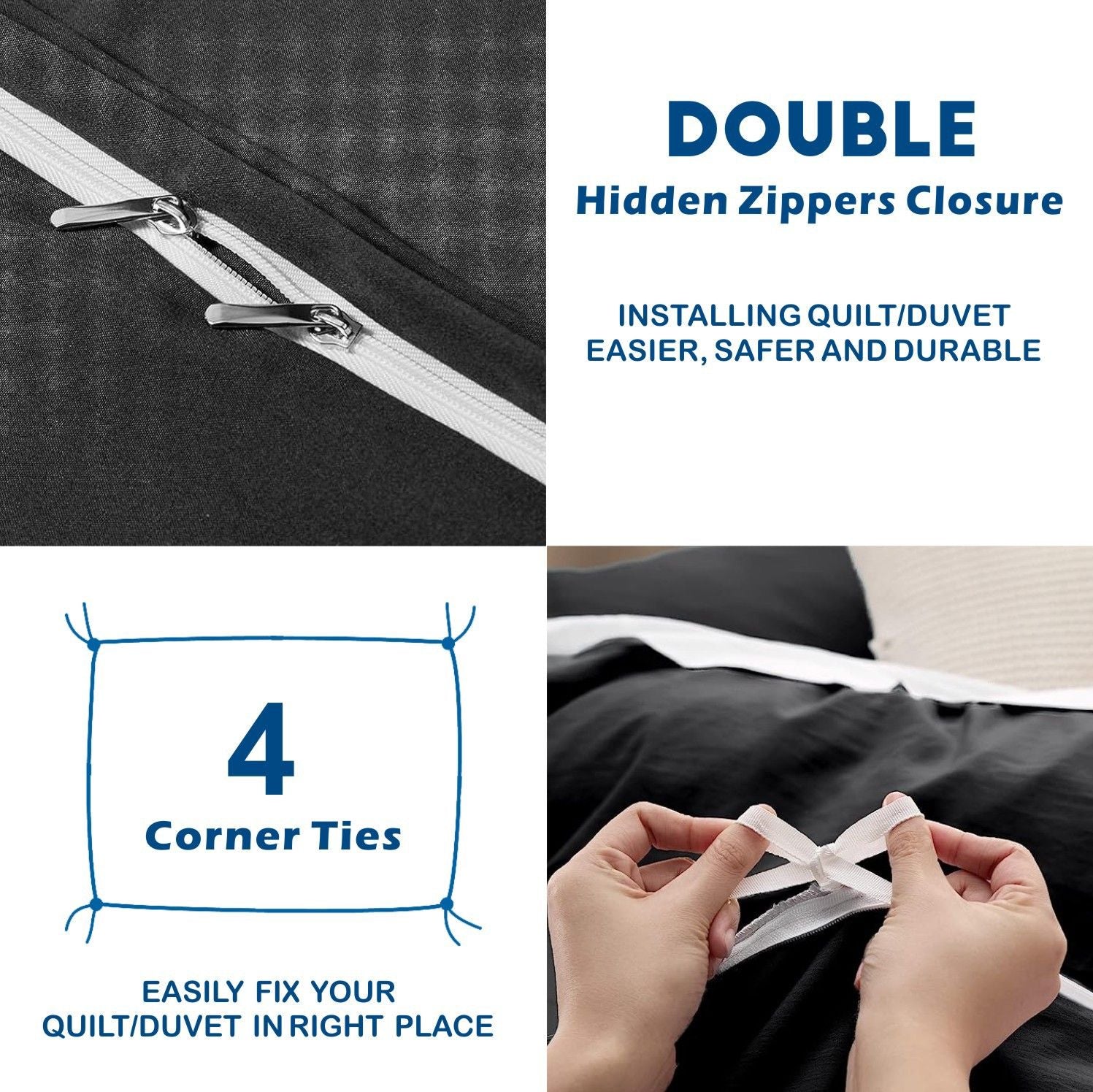 2 Piece Hotel Soft Microfiber Quilt Cover Set-2000TC Duvet/Donna Cover Set & Pillowcases -1 Quilt Cover V1317-QS9-AUKS-3JT-BZ-HEI