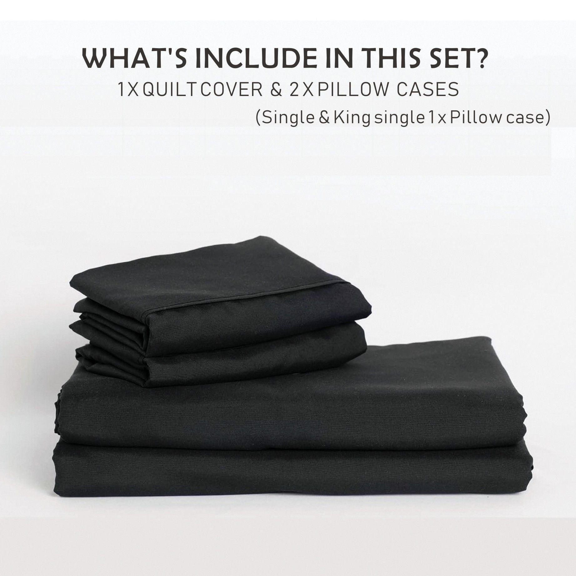 2 Piece Hotel Soft Microfiber Quilt Cover Set-2000TC Duvet/Donna Cover Set & Pillowcases -1 Quilt Cover V1317-QS9-AUKS-3JT-BZ-HEI
