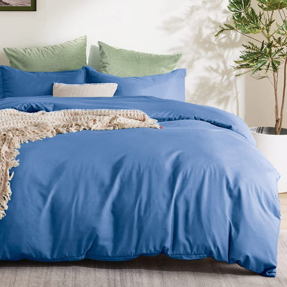 2 Piece Hotel Soft Microfiber Quilt Cover Set-2000TC Duvet/Donna Cover Set & Pillowcases -1 Quilt Cover Zipper Closure & 1 x Pillowcases-Breathable Bedding - Wrinkle, Fade, Stain Resistant(Ocean,King Single)