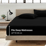 2 Piece Fitted Sheet Set- Fitted Sheet & Pillowcases -Breathable Bedding - Wrinkle, Fade, Stain Resistant- V1317-QS9-AUKS-3JT-CL-HEI