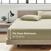 2 Piece Fitted Sheet Set- Fitted Sheet & Pillowcases -Breathable Bedding - Wrinkle, Fade, Stain Resistant- V1317-QS9-AUKS-3JT-CL-NYB
