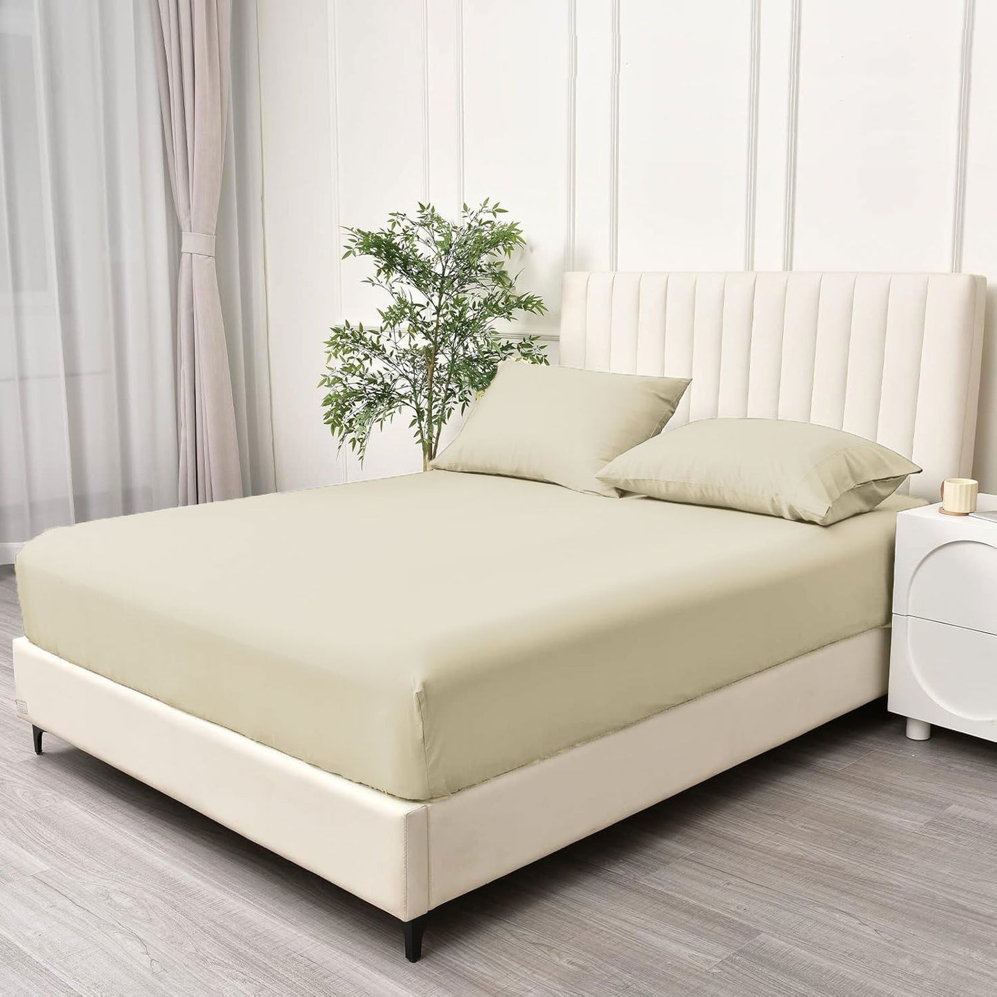 2 Piece Fitted Sheet Set- Fitted Sheet & Pillowcases -Breathable Bedding - Wrinkle, Fade, Stain Resistant- V1317-QS9-AUKS-3JT-CL-NYB