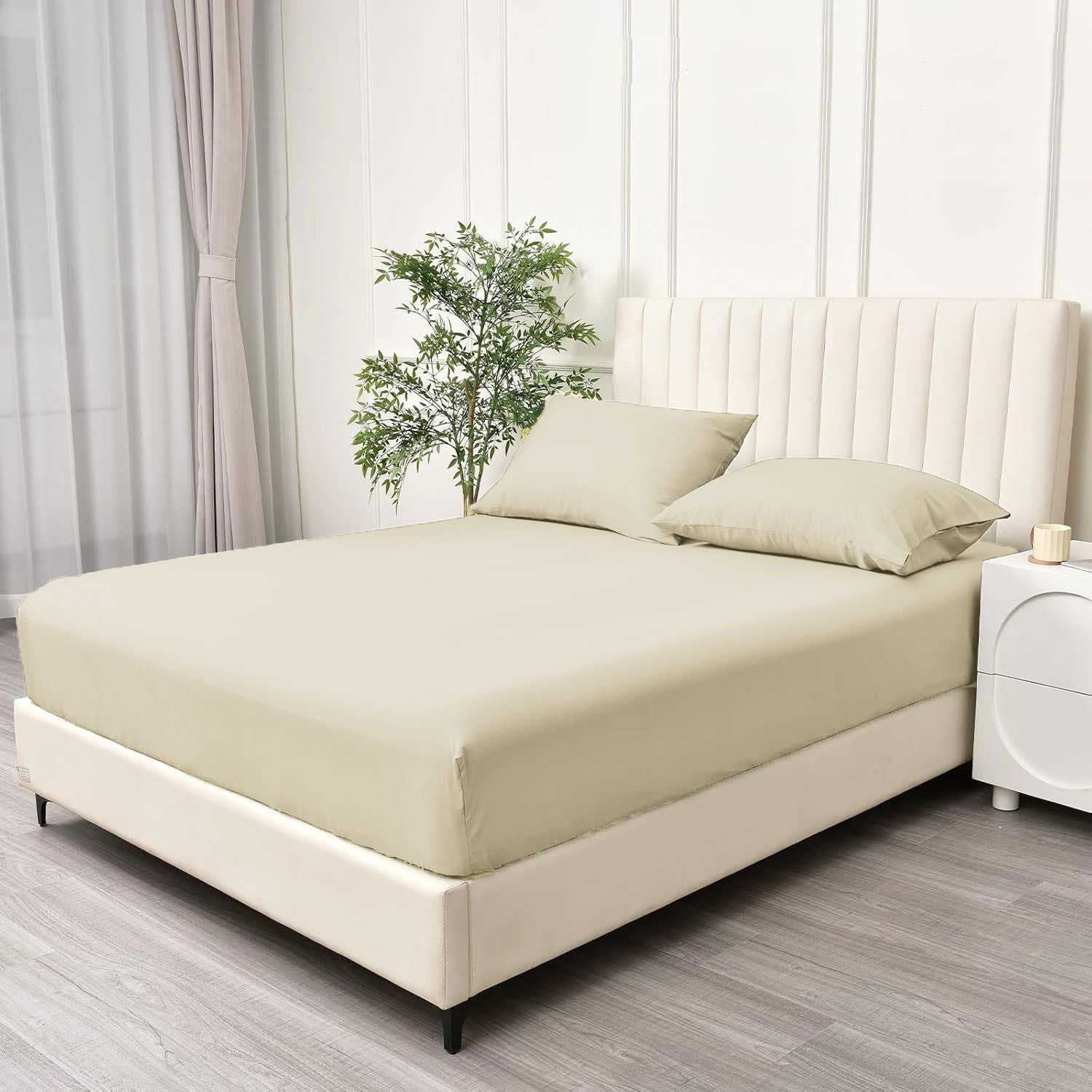 2 Piece Fitted Sheet Set- Fitted Sheet & Pillowcases -Breathable Bedding - Wrinkle, Fade, Stain Resistant- V1317-QS9-AUKS-3JT-CL-NYB