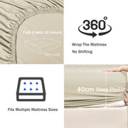 2 Piece Fitted Sheet Set- Fitted Sheet & Pillowcases -Breathable Bedding - Wrinkle, Fade, Stain Resistant- V1317-QS9-AUKS-3JT-CL-NYB