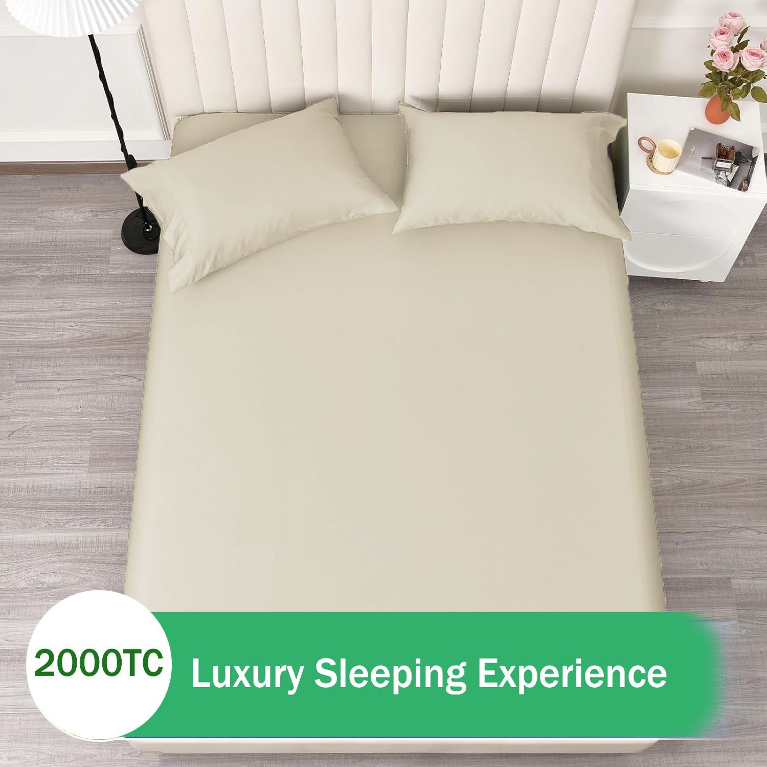 2 Piece Fitted Sheet Set- Fitted Sheet & Pillowcases -Breathable Bedding - Wrinkle, Fade, Stain Resistant- V1317-QS9-AUKS-3JT-CL-NYB