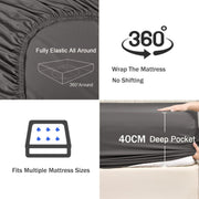 2 Piece Fitted Sheet Set- Fitted Sheet & Pillowcases -Breathable Bedding - Wrinkle, Fade, Stain Resistant- V1317-QS9-AUKS-3JT-CL-SH