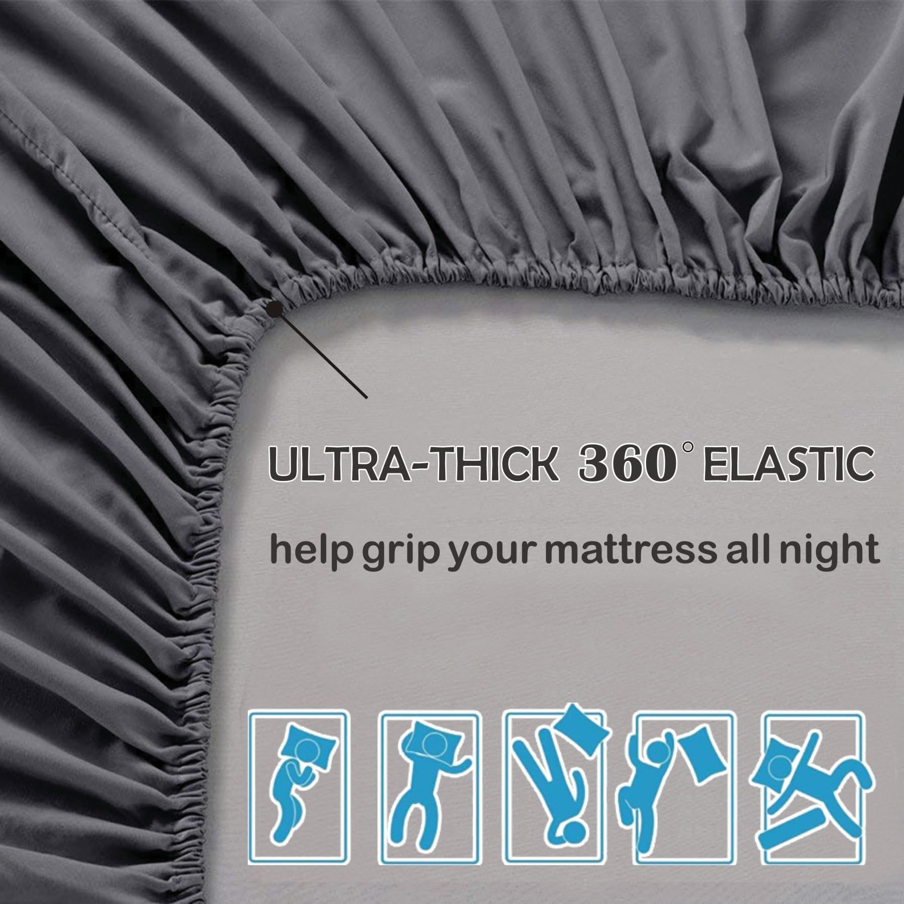 2 Piece Fitted Sheet Set- Fitted Sheet & Pillowcases -Breathable Bedding - Wrinkle, Fade, Stain Resistant- V1317-QS9-AUKS-3JT-CL-SH