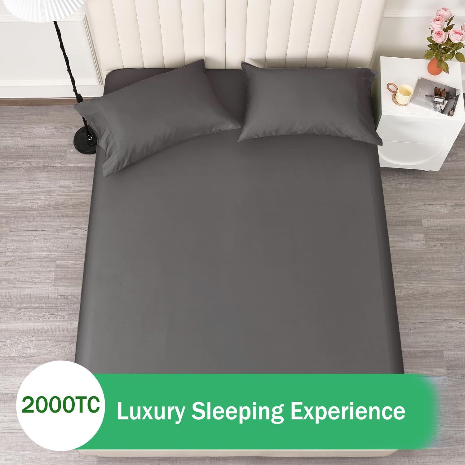 2 Piece Fitted Sheet Set- Fitted Sheet & Pillowcases -Breathable Bedding - Wrinkle, Fade, Stain Resistant- V1317-QS9-AUKS-3JT-CL-SH