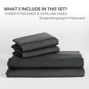 2 Piece Fitted Sheet Set- Fitted Sheet & Pillowcases -Breathable Bedding - Wrinkle, Fade, Stain Resistant- V1317-QS9-AUKS-3JT-CL-SH