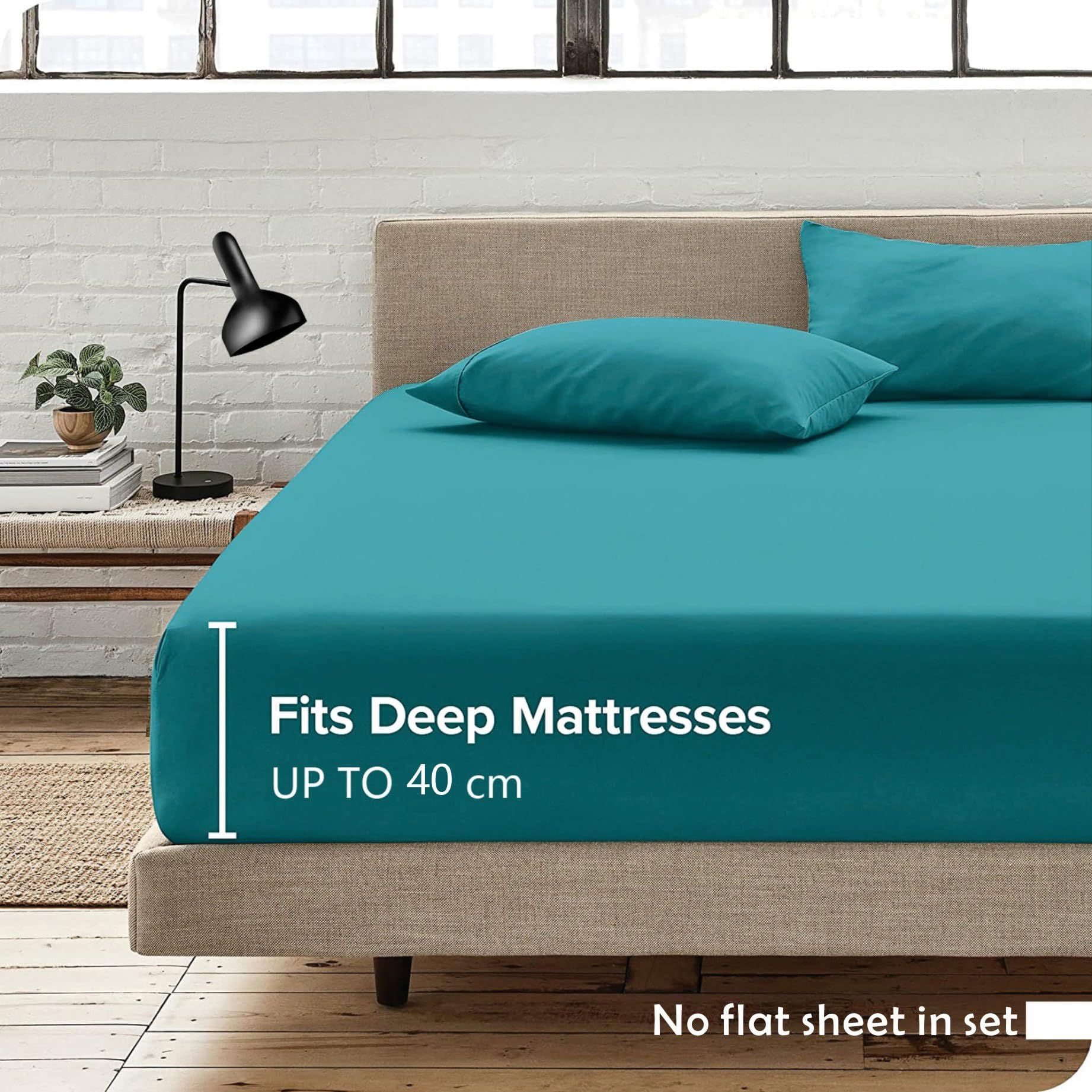 2 Piece Fitted Sheet Set- Fitted Sheet & Pillowcases -Breathable Bedding - Wrinkle, Fade, Stain Resistant- V1317-QS9-AUKS-3JT-CL-SSL