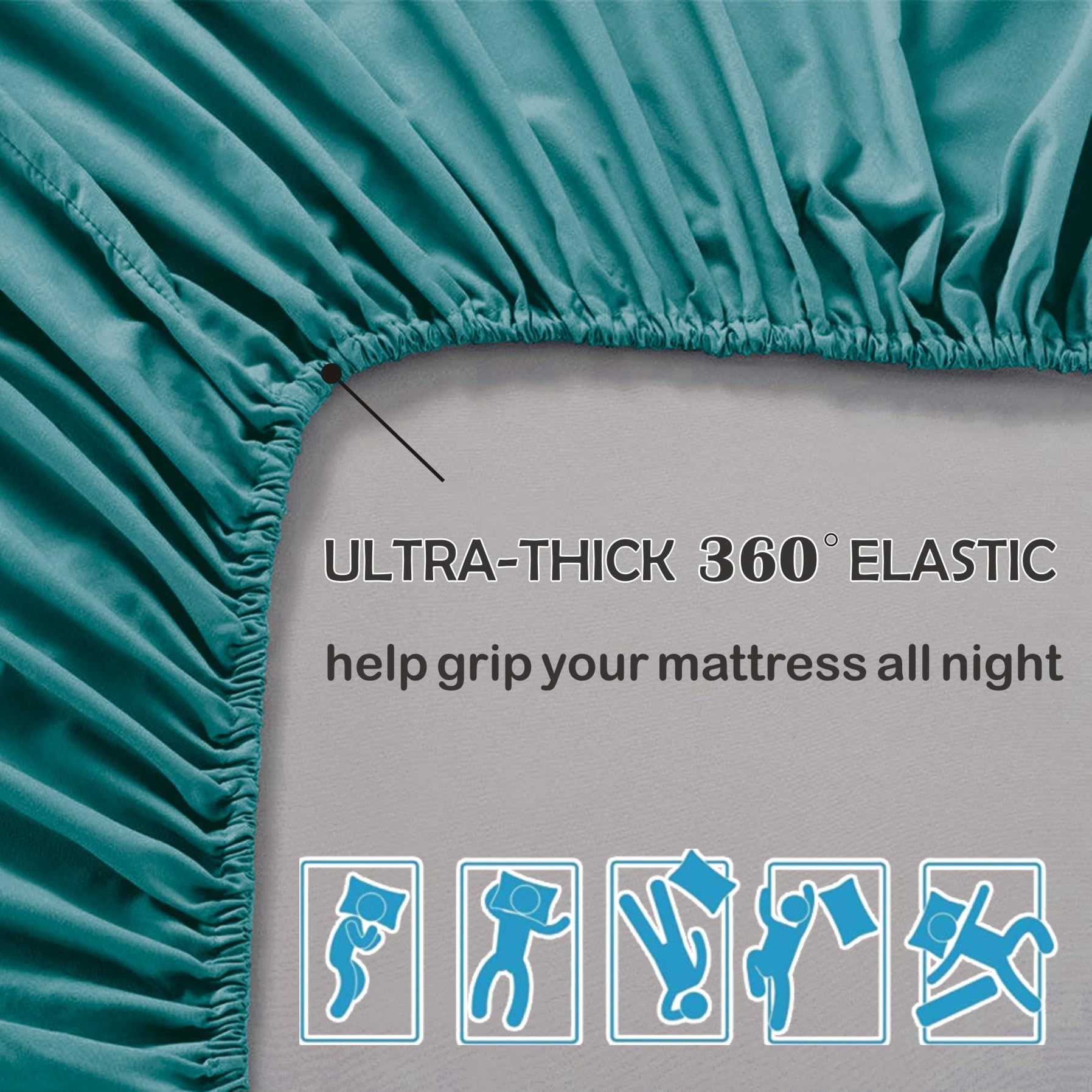 2 Piece Fitted Sheet Set- Fitted Sheet & Pillowcases -Breathable Bedding - Wrinkle, Fade, Stain Resistant- V1317-QS9-AUKS-3JT-CL-SSL