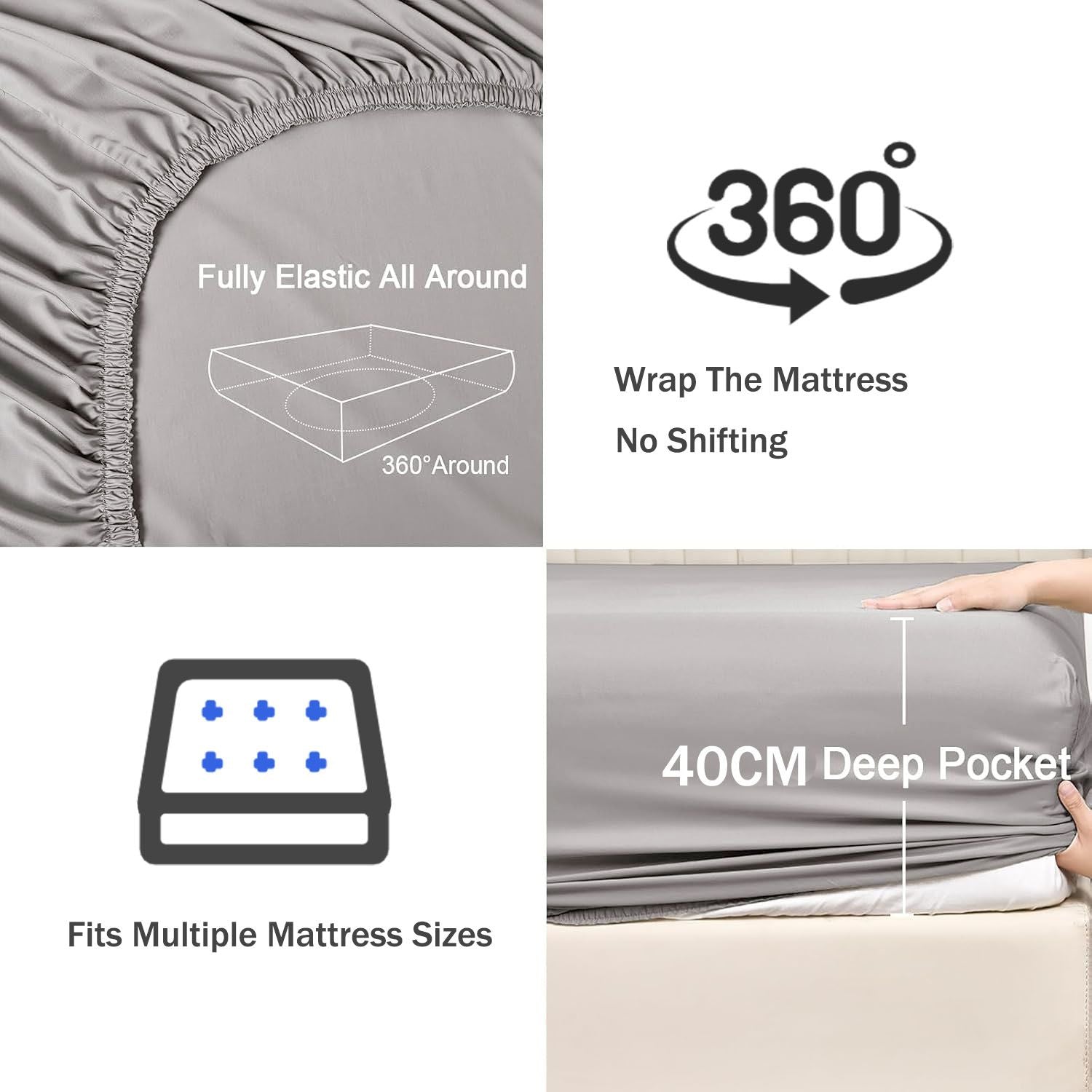 2 Piece Fitted Sheet Set- Fitted Sheet & Pillowcases -Breathable Bedding - Wrinkle, Fade, Stain Resistant- V1317-QS9-AUKS-3JT-CL-YH