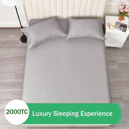 2 Piece Fitted Sheet Set- Fitted Sheet & Pillowcases -Breathable Bedding - Wrinkle, Fade, Stain Resistant- V1317-QS9-AUKS-3JT-CL-YH
