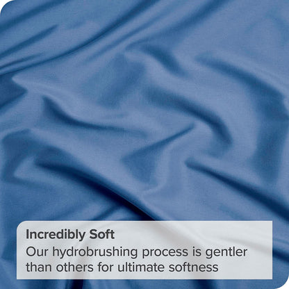 3 Piece Bed Sheet Set- Bedding Sheets & Pillowcases -Breathable Bedding - Wrinkle, Fade, Stain Resistant-Deep Pocket Flat Fitted Bed Sheet Set(Ocean,King Single)