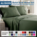 3 Piece Bed Sheet Set- Bedding Sheets & Pillowcases -Breathable Bedding - Wrinkle, Fade, Stain Resistant-Deep V1317-QS9-AUKS-4JT-JL