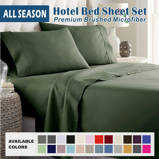 3 Piece Bed Sheet Set- Bedding Sheets & Pillowcases -Breathable Bedding - Wrinkle, Fade, Stain Resistant-Deep V1317-QS9-AUKS-4JT-JL