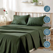 3 Piece Bed Sheet Set- Bedding Sheets & Pillowcases -Breathable Bedding - Wrinkle, Fade, Stain Resistant-Deep V1317-QS9-AUKS-4JT-JL