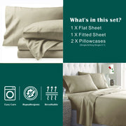 3 Piece Bed Sheet Set- Bedding Sheets & Pillowcases -Breathable Bedding - Wrinkle, Fade, Stain Resistant-Deep V1317-QS9-AUKS-4JT-NYB